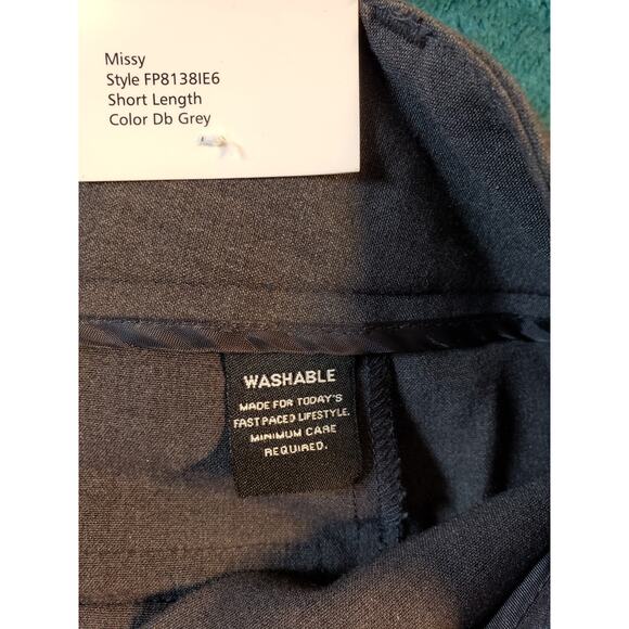 Larry Levine Dress Pants Size 12 Short Womens Gray Work Career Wide Leg NWT - Picture 8 of 16